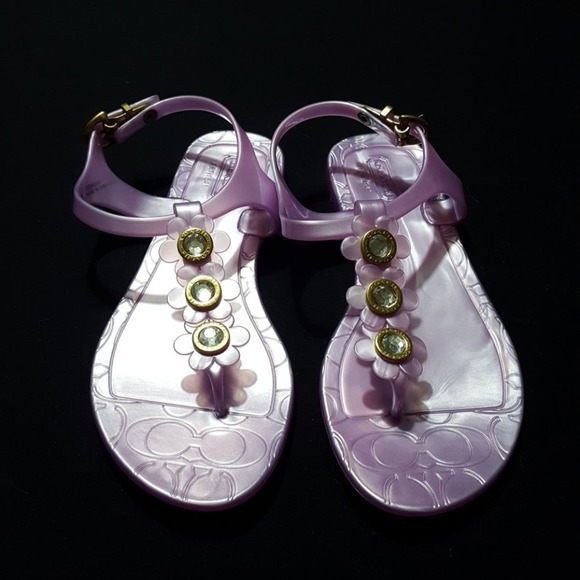 Coach "Paisley" flower jelly sandals - Picture 2 of 8